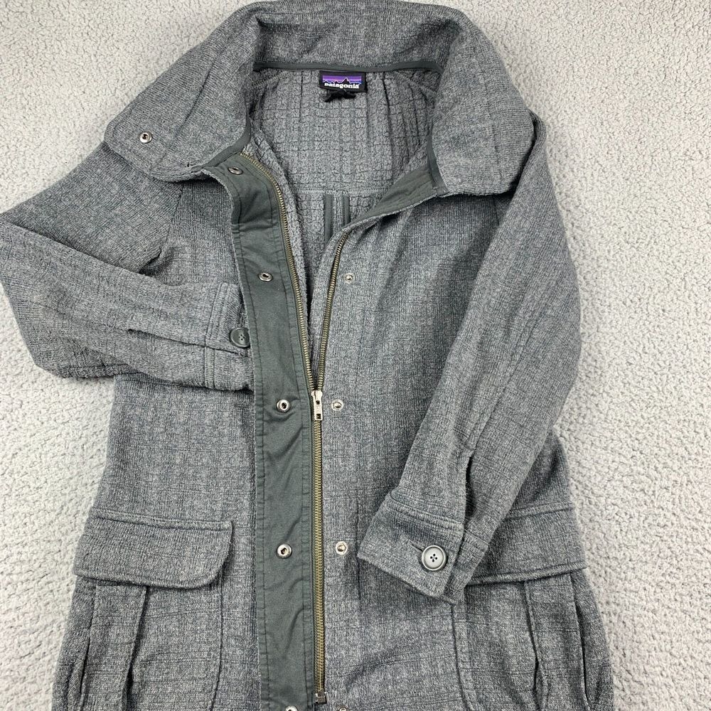 Patagonia Coat Womens XS Heather Grey Better Sweater Full Length Snap Zip 25658